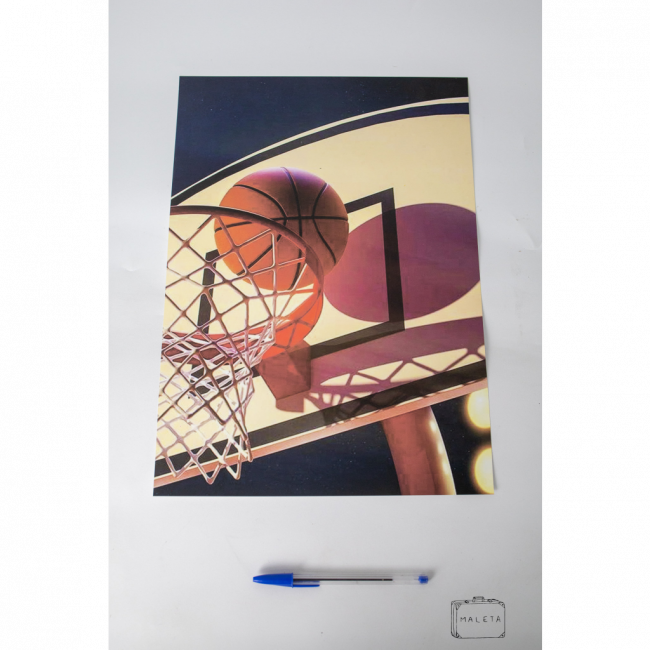 ARTE GRÁFICA CESTA + BOLA DE BASQUETE