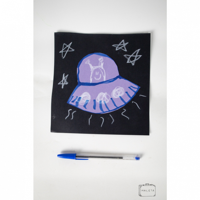 ARTE INFANTIL NAVE ESPACIAL COM ET
