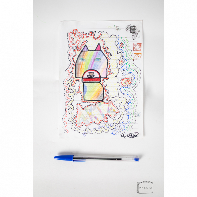 ARTE INFANTIL GATO COLORIDO
