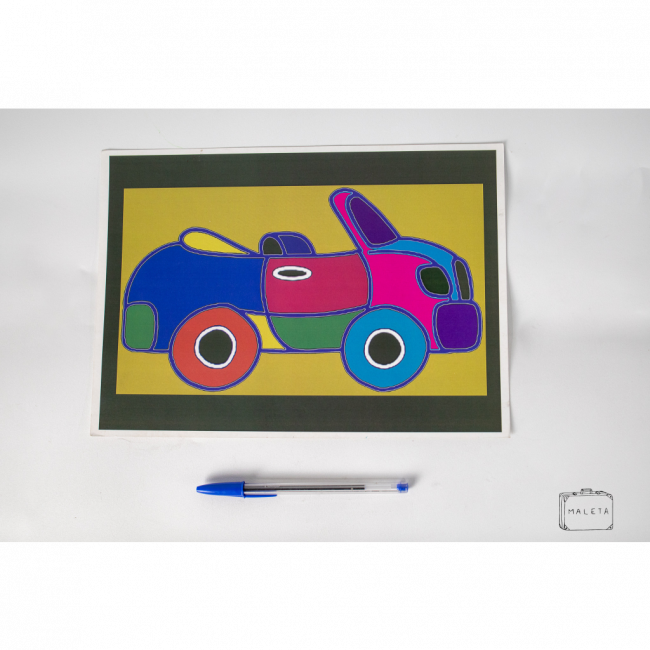 ARTE INFANTIL CARRO COLORIDO