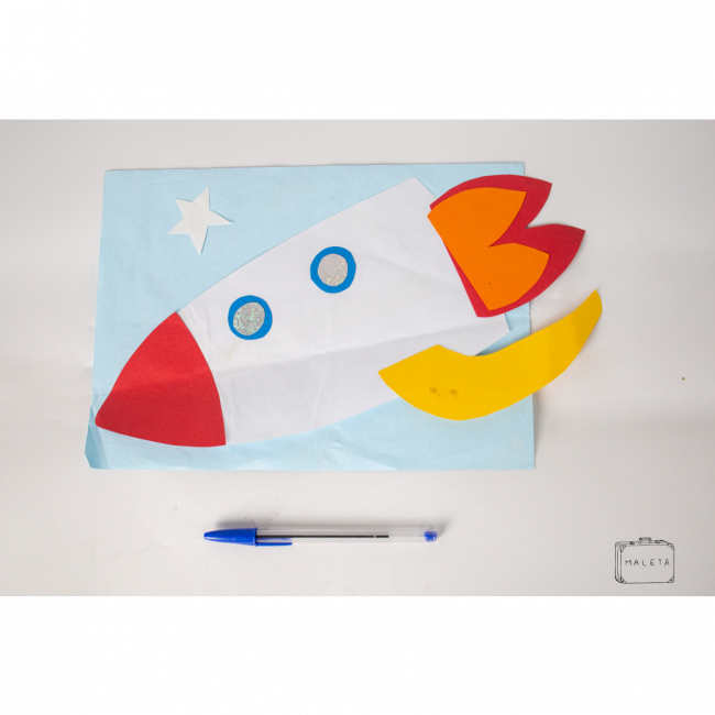 ARTE INFANTIL FOGUETE RECORTES