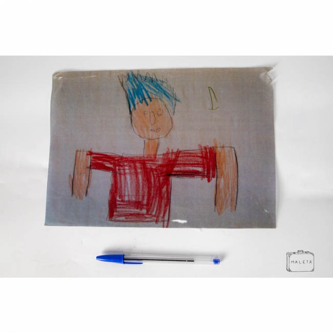 ARTE INFANTIL HOMEM CABELO AZUL