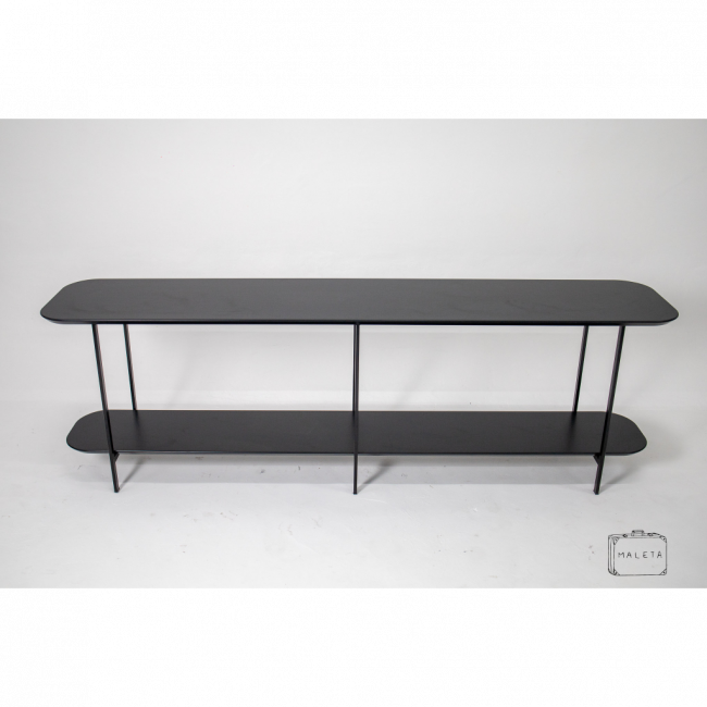APARADOR OVAL PRETO FOSCO – L1,80XP0,36XA0,58
