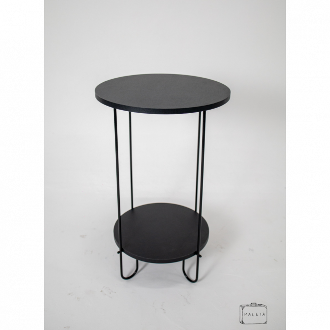 MESA DE LATERAL REDONDA PRETA FOSCA – L0,40XP0,40XA0,65