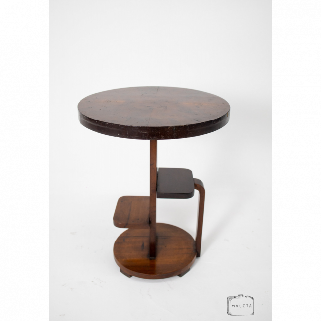 MESA DE LATERAL REDONDA MADEIRA MOGNO – L0,50XP0,50XA0,65