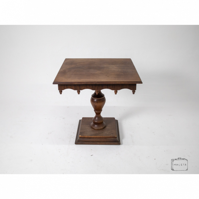 MESA LATERAL QUADRADA MADEIRA ESCURA DETALHE BORDA – L0,55XP0,55XA0,55
