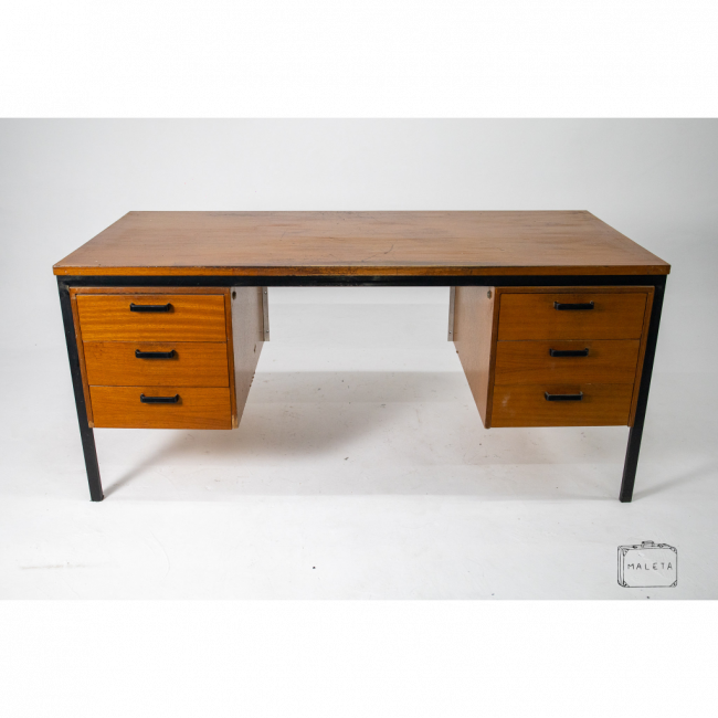 MESA MADEIRA ESCRITÓRIO RETANGULAR SEIS GAVETAS – L1,60XP0,74XA0,72