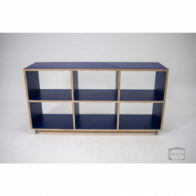 RACK AZUL 06 NICHOS COM RODINHAS – L1,48XP0,41XA0,77