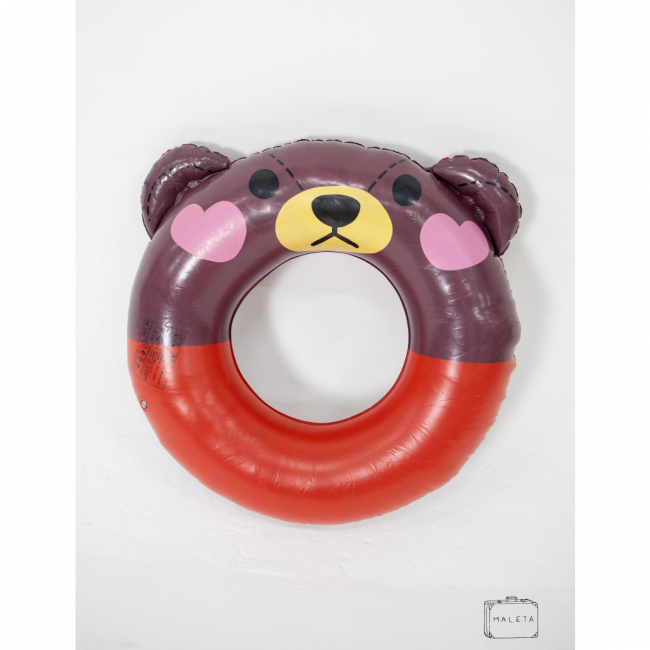 BÓIA URSO CORAÇÃO ROSA