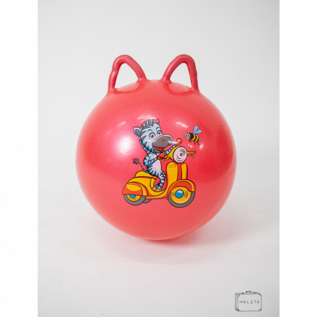 BOLA INFLÁVEL VERMELHA ZEBRA NA LAMBRETA