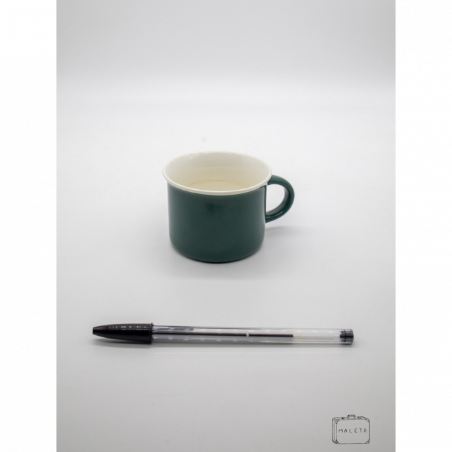 CANECA CERÂMICA VERDE INTERIOR BRANCO