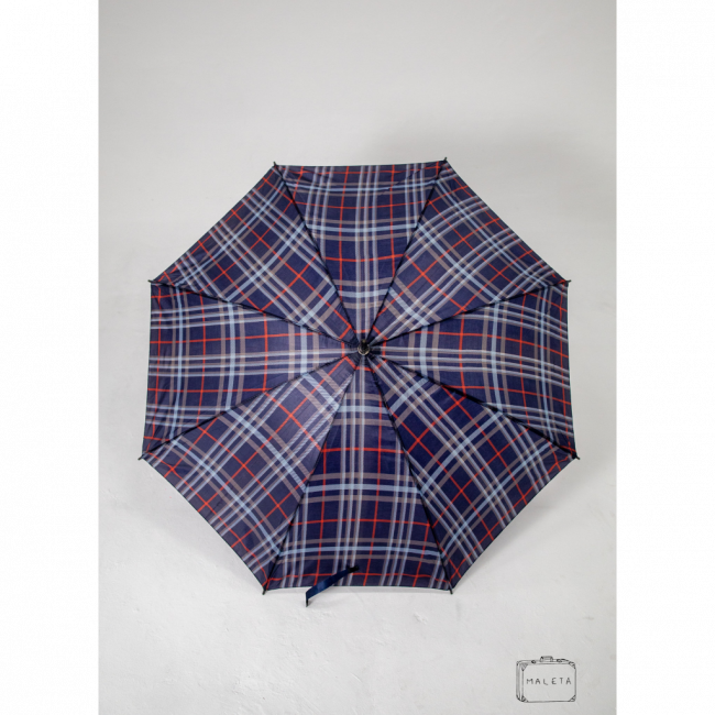 GUARDA-CHUVA AZUL XADREZ VERMELHO