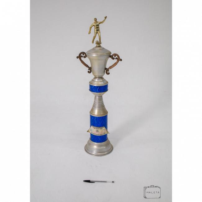 TROFÉU PRATA COM DETALHES AZUIS – A0,75