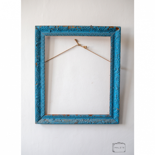 MOLDURA AZUL TEXTURADA ENVELHECIDA – L0,63XA0,73