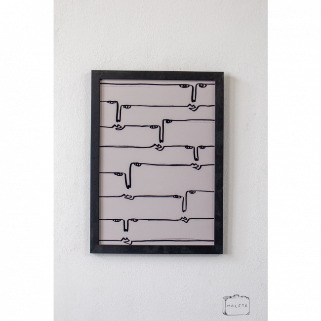 QUADRO ROSTOS LISTRAS – 33X46