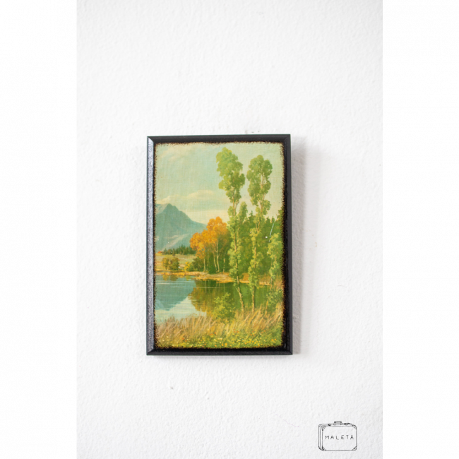 QUADRO MADEIRA LAGO COM ÁRVORES – 10X15