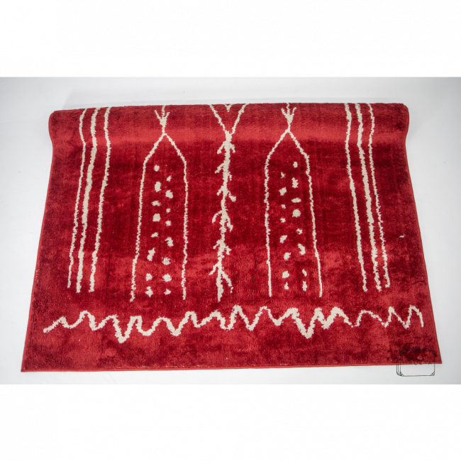TAPETE RETANGULAR VERMELHO DETALHE AREIA - 2,00X3,00