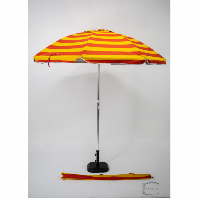 GUARDA-SOL AMARELO E VERMELHO BRAÇO ARTICULADO - 2,40M (CABO ALUMÍNIO) COM CAPA