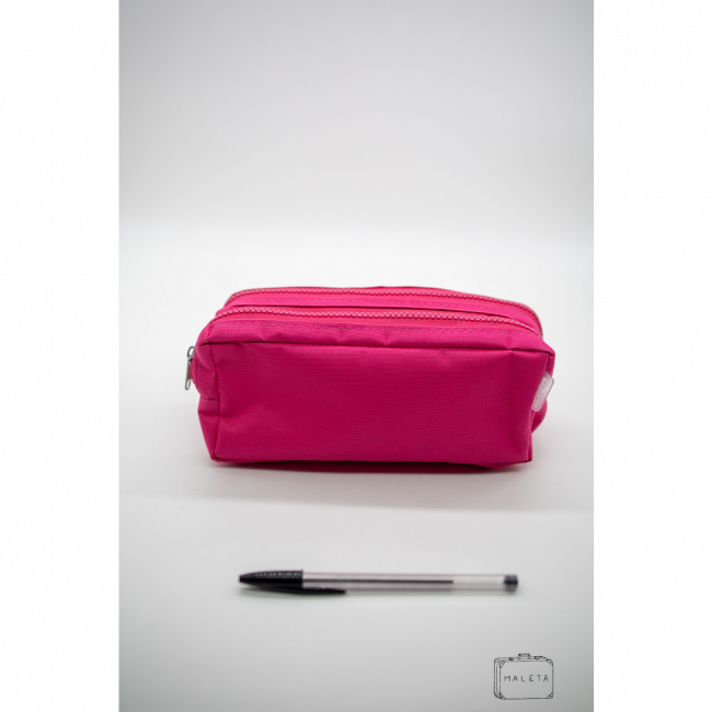 NECESSAIRE ROSA PINK DOIS ZÍPERES