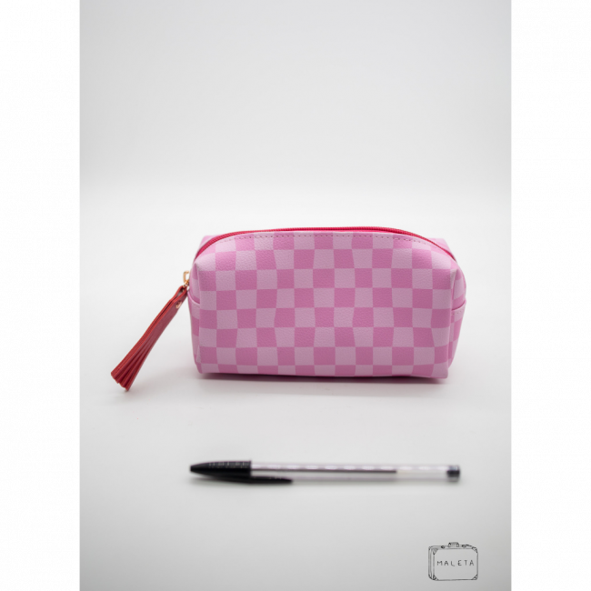 NECESSAIRE PINK QUADRICULADA
