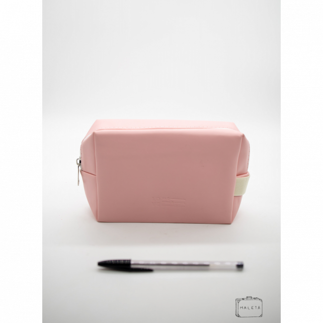 NECESSAIRE ROSA ZÍPER BRANCO