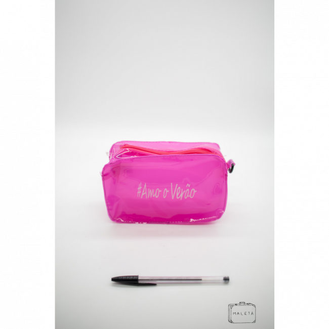 NECESSAIRE PLÁSTICO PINK #AMO O VERÃO