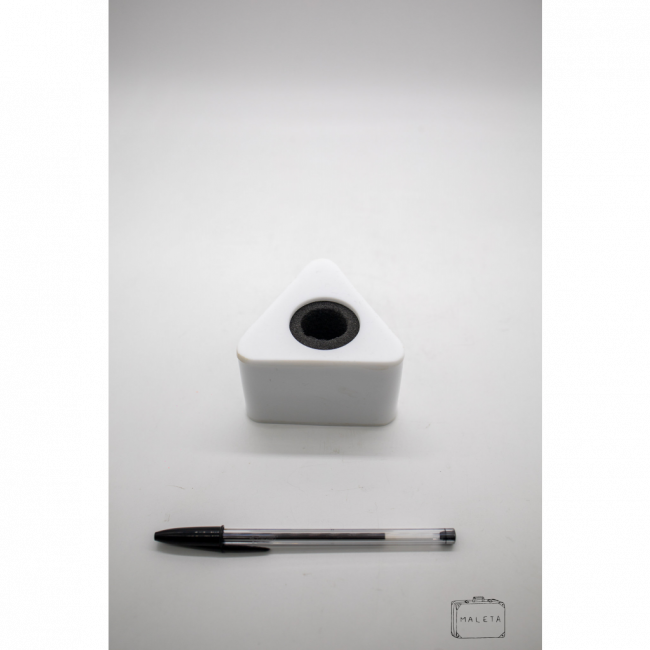 CANOPLA DE MICROFONE TRIANGULAR BRANCA