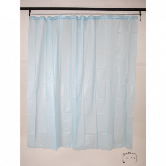 CORTINA PARA BOX PLÁSTICO AZUL CLARO - 1,80X1,80