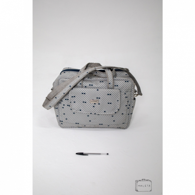 BOLSA INFANTIL ESTAMPA ESCAMAS CINZA
