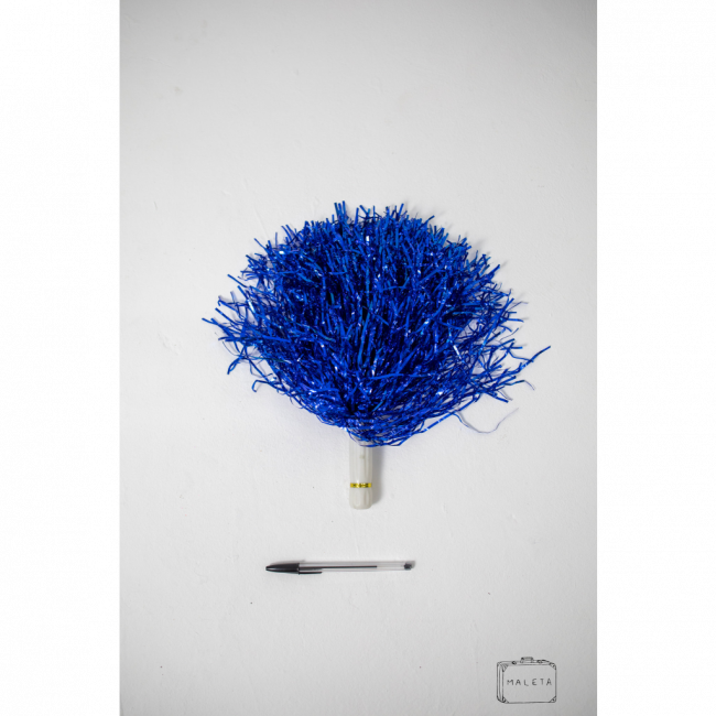 POMPOM DE TORCIDA AZUL ESPELHADO
