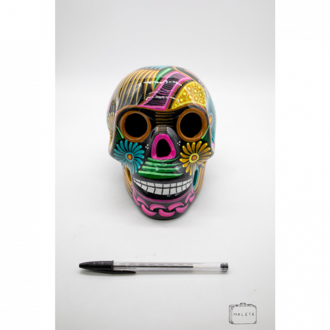 CAVEIRA MEXICANA CERÂMICA PRETA 01