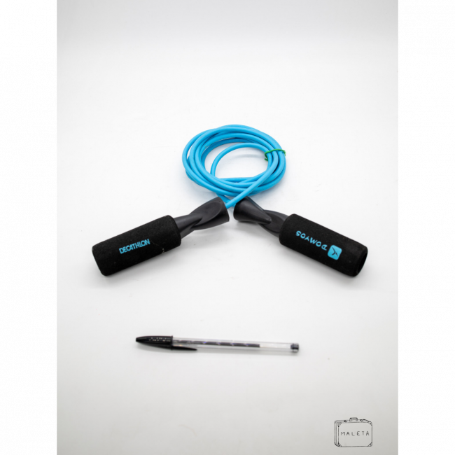 CORDA DE PULAR AZUL COM PRETO