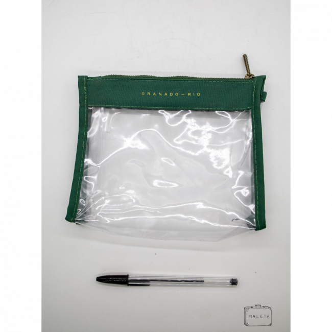 NECESSAIRE VERDE COM TRANSPARENTE