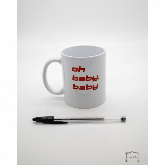 CANECA CERÂMICA BRANCA OH BABY, OH BABY