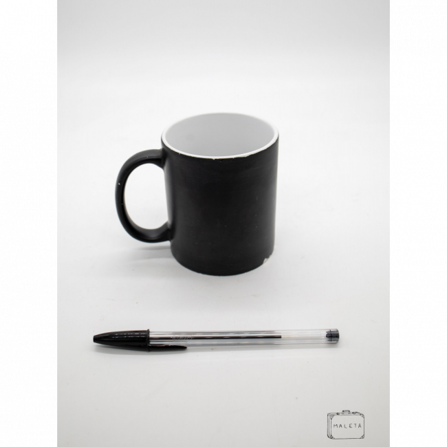 CANECA CERÂMICA PRETA FOSCA