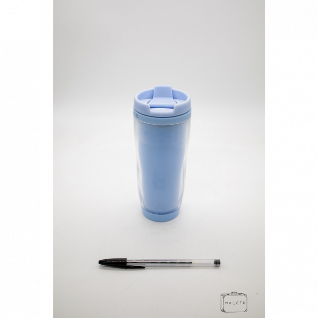 COPO PLÁSTICO AZUL COM TAMPA