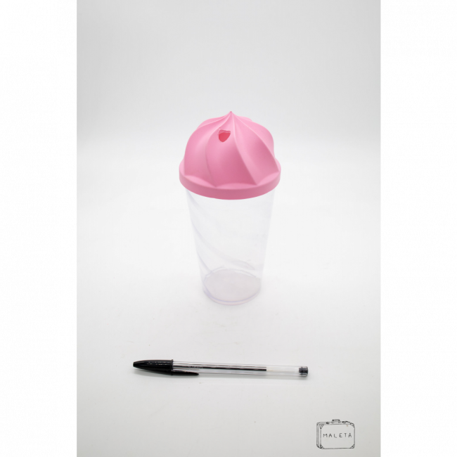COPO PLÁSTICO TAMPA CHANTILLY ROSA