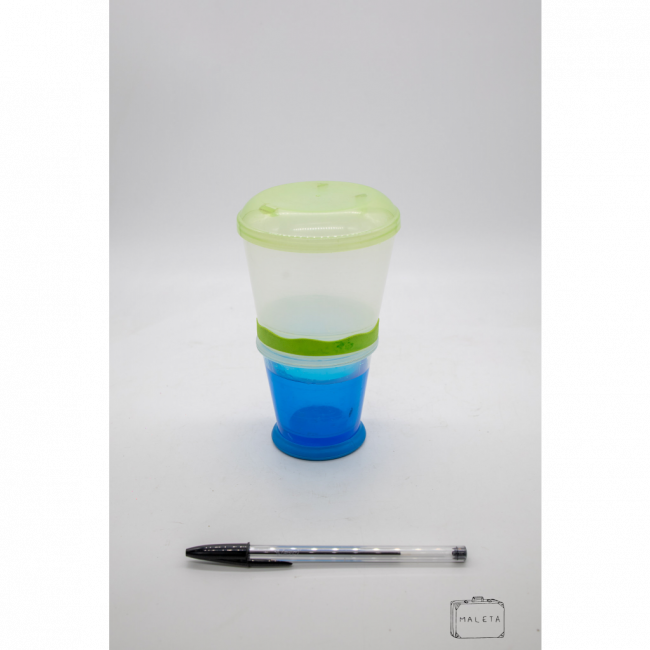 COPO PLÁSTICO DETALHE VERDE E AZUL