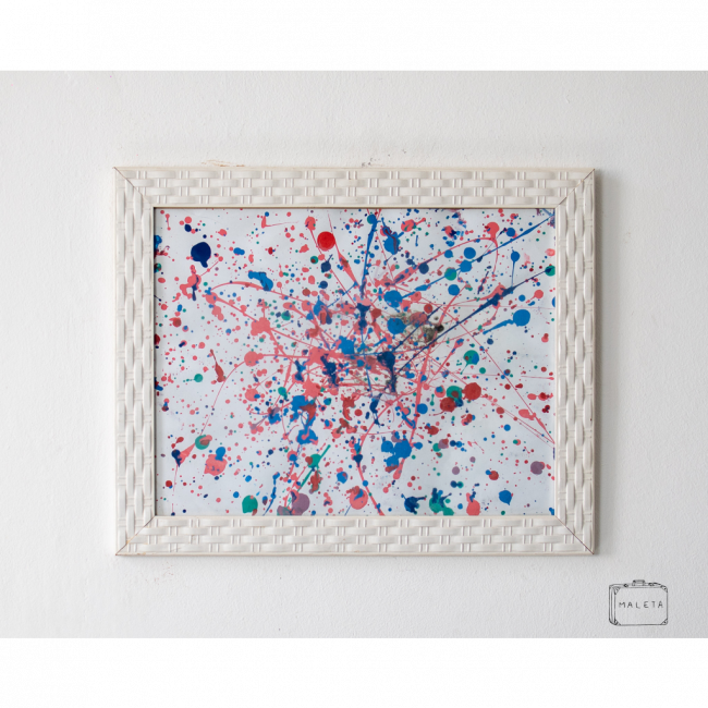 QUADRO PINGOS DE TINTA COLORIDO – 52X42