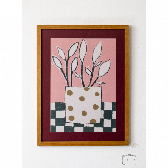 QUADRO VASO COM BOLINHAS – 41X54