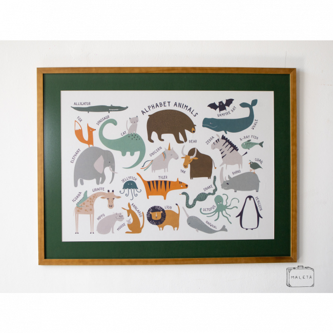 QUADRO ALPHABET ANIMALS – 85X64