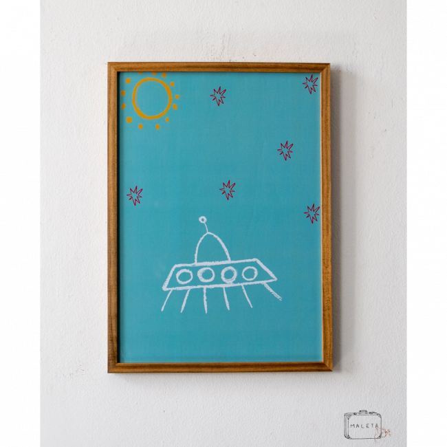 QUADRO NAVE ESPACIAL BRANCA – 32X45