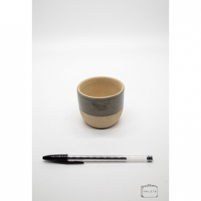 CANECA CERÂMICA BORDA CINZA