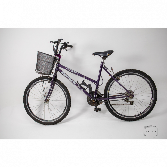 BICICLETA KAMINARI ROXA COM CESTO ADULTO