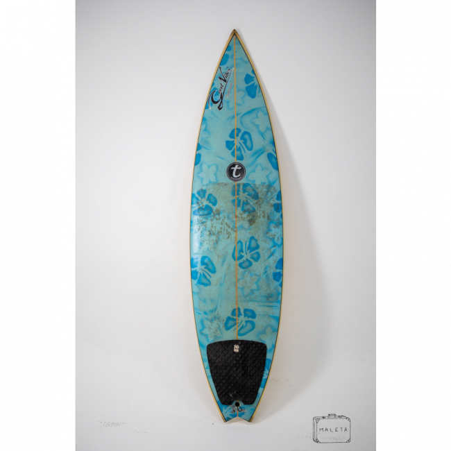 PRANCHA SURF AZUL FLORES 6,4