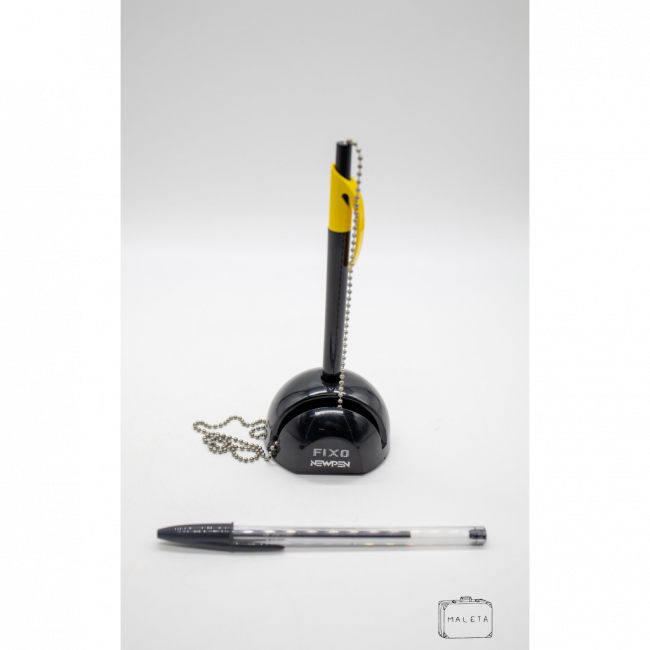 SUPORTE DE CANETA COM CORRENTE PRETO