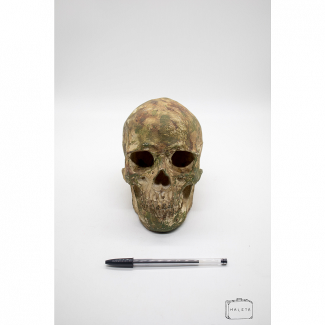 ESCULTURA DE CRÂNIO PINTADO