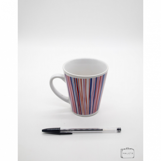 CANECA CERÂMICA LISTRAS COLORIDAS