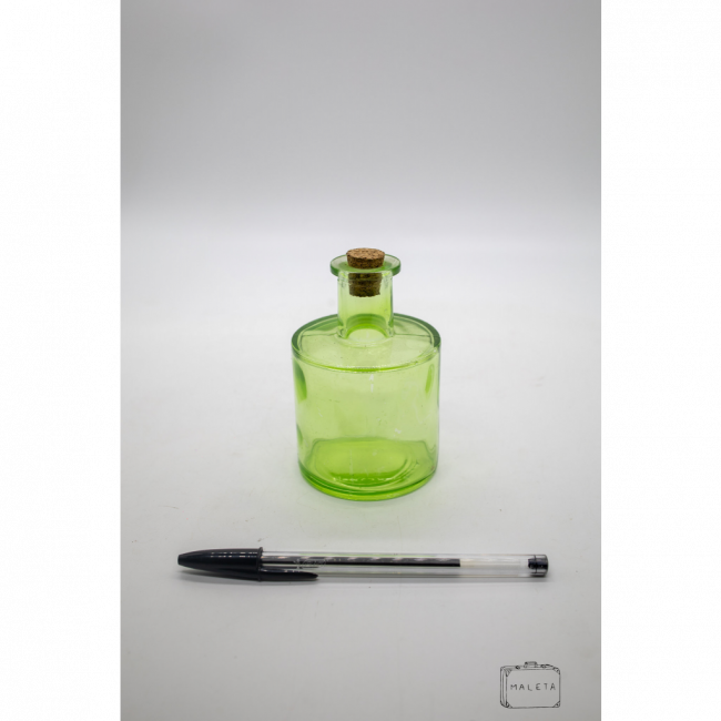 POTE DE VIDRO VERDE BAIXO - TAMPA ROLHA