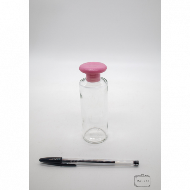 FRASCO PERFUME VIDRO TAMPA ROSCA ROSA